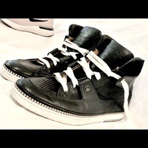 JIMMY CHOO black leather high top for men size 43